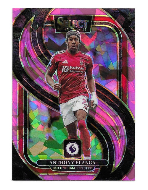 #175 Anthony Elanga (Nottingham Forest) - PINK ICE PARALLEL - Panini Select Premier League 2024/25