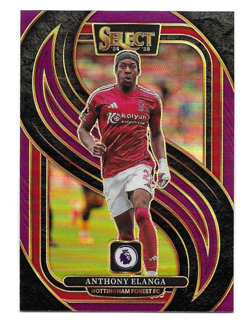 #175 Anthony Elanga (Nottingham Forest) - PURPLE PARALLEL 130/140 - Panini Select Premier League 2024/25