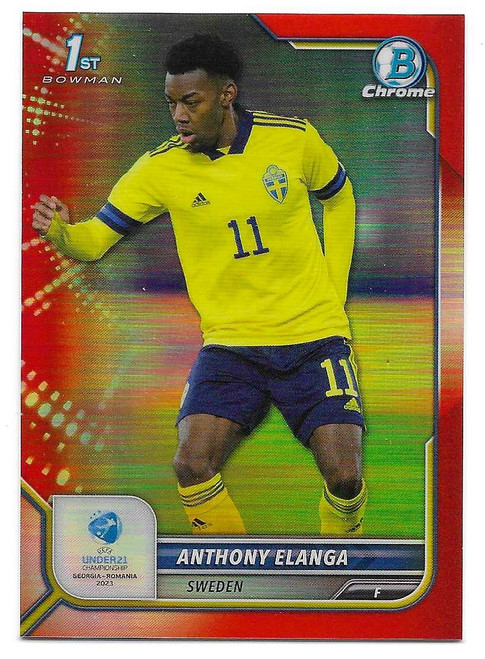 #100 Anthony Elanga (Sweden) - ORANGE PARALLEL 36/75 - Topps Bowman Chrome Road To U21 Euro 2023