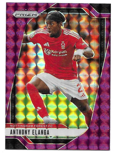 #261 Anthony Elanga (Nottingham Forest) - PURPLE MOSAIC PARALLEL 038/249 - Panini Prizm Premier League 2024/25