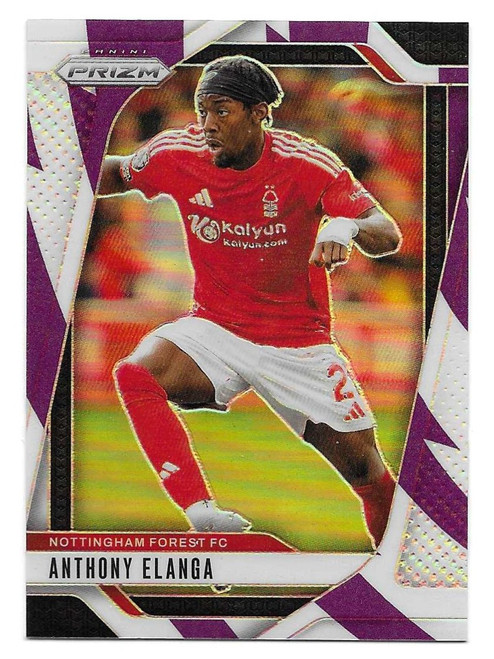 #261 Anthony Elanga (Nottingham Forest) - PURPLE & WHITE STRIPES PARALLEL 81/92 - Panini Prizm Premier League 2024/25