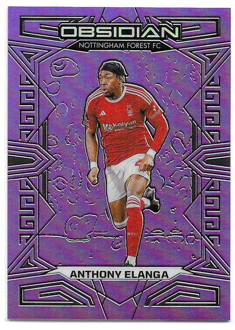 #103 Anthony Elanga (Nottingham Forest) - PURPLE FLOOD PARALLEL 09/25 - Panini Obsidian Soccer 2023/24