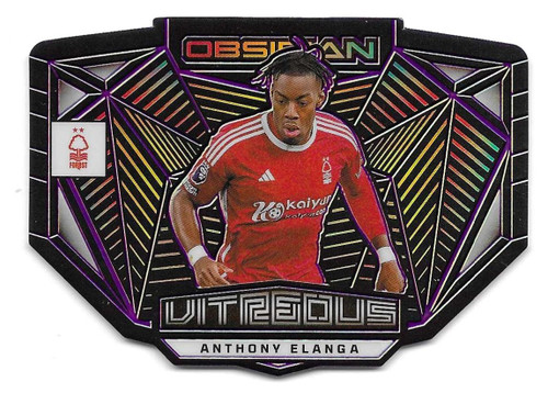VITREOUS - #9 Anthony Elanga (Nottingham Forest) - PURPLE PARALLEL 21/49 - Panini Obsidian Soccer 2023/24