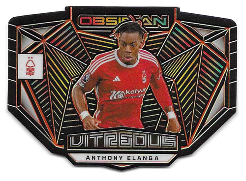 VITREOUS - #9 Anthony Elanga (Nottingham Forest) - ORANGE PARALLEL 77/99 - Panini Obsidian Soccer 2023/24