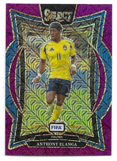 #93 Anthony Elanga (Sweden) - PURPLE MOJO PARALLEL - Panini Select FIFA Soccer 2024/25