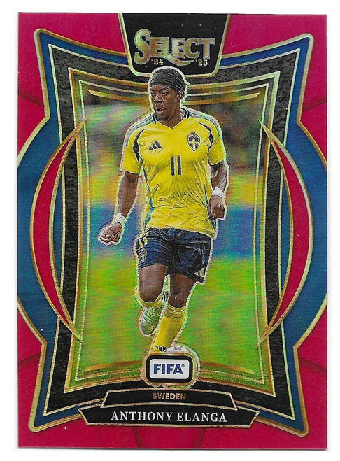 #93 Anthony Elanga (Sweden) - RED PARALLEL - Panini Select FIFA Soccer 2024/25