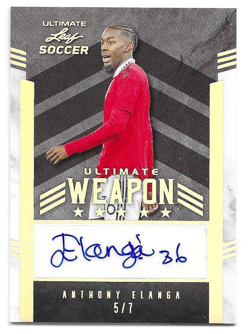 W-AE1 - Anthony Elanga (Manchester United) - SILVER SPECTRUM PARALLEL 5/7 (Weapon Auto) - Leaf Ultimate Soccer 2022