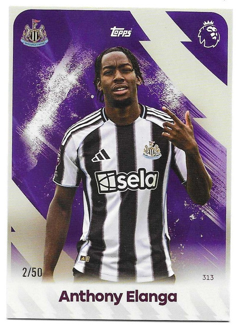 BASE - #0313 Anthony Elanga (Newcastle United) - BLUE PARALLEL 2/50 - Topps Total Football 2025/26