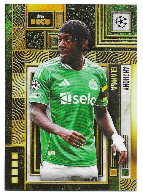 CURRENT STARS - Anthony Elanga (Newcastle United) - GREEN PARALLEL 46/75 - Topps Deco UEFA Club Competitions 2025/26