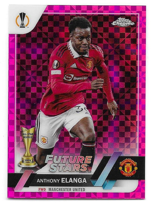 #169 Anthony Elanga (Manchester United) - PINK X-FRACTOR PARALLEL 170/250 - Topps Chrome UEFA Club Competitions 2022/23