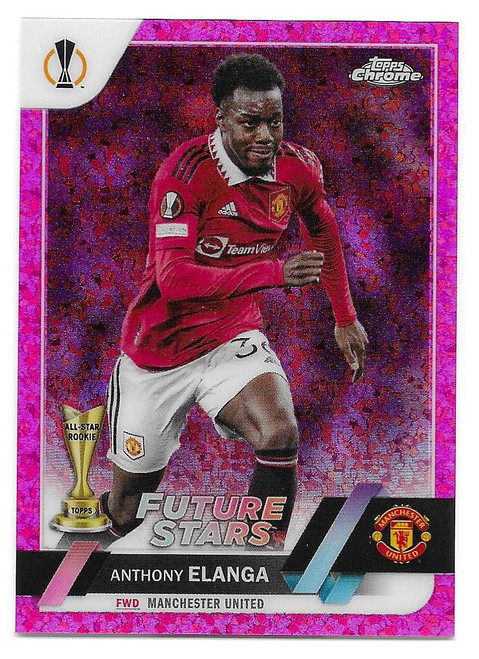 #169 Anthony Elanga (Manchester United) - PINK MINI-DIAMOND PARALLEL 112/175 - Topps Chrome UEFA Club Competitions 2022/23