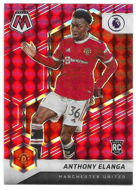 #145 Anthony Elanga (Manchester United) - RED MOSAIC PARALLEL - Panini Mosaic Premier League 2021/22