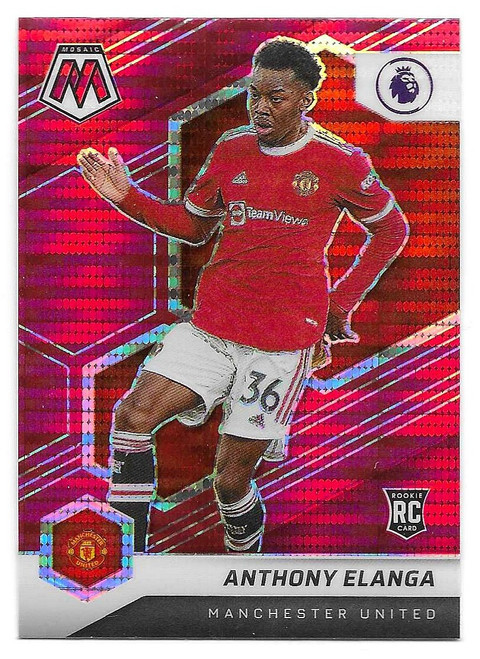 #145 Anthony Elanga (Manchester United) - RED PULSAR PARALLEL - Panini Mosaic Premier League 2021/22