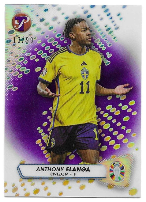 #77 Anthony Elanga (Sweden) - PURPLE PARALLEL 13/99 - Topps Pristine Road to Euro 2024