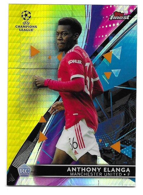 #2 Anthony Elanga (Manchester United) - YELLOW PRISM PARALLEL 181/250 - Topps Finest UEFA Champions League 2021/22