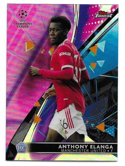 #2 Anthony Elanga (Manchester United) - PURPLE & PINK VAPORWAVE PARALLEL 036/125 - Topps Finest UEFA Champions League 2021/22