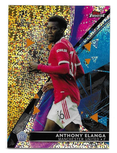 #2 Anthony Elanga (Manchester United) - GOLD SPECKLE PARALLEL 49/50 - Topps Finest UEFA Champions League 2021/22