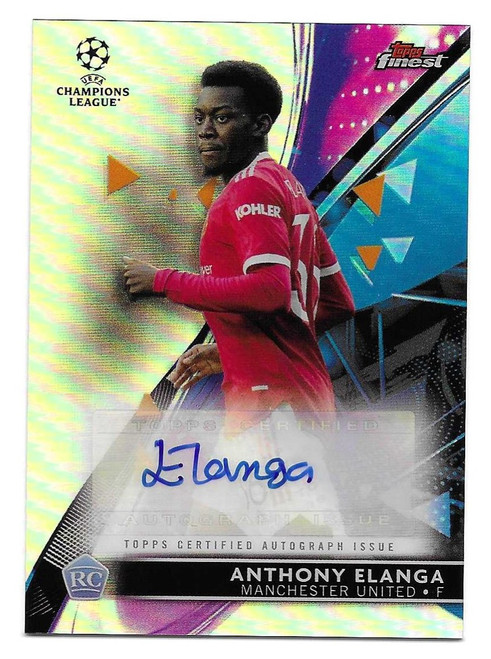 BA-AE - Anthony Elanga (Manchester United) - BASE CARD AUTOGRAPH - Topps Finest UEFA Champions League 2021/22
