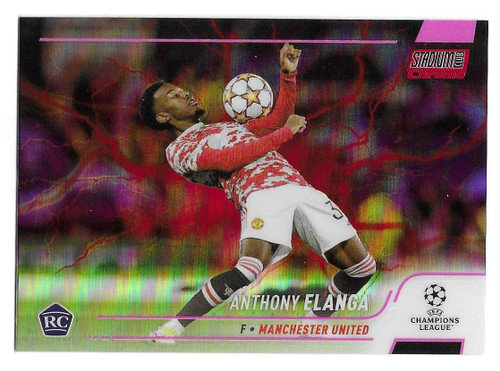 #48 Anthony Elanga (Manchester United) - PINK & RED ELECTRIC CHARGE PARALLEL - Topps Stadium Club UEFA Champions League 2021/22