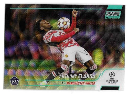 #48 Anthony Elanga (Manchester United) - AQUA WAVE PARALLEL 010/250 - Topps Stadium Club UEFA Champions League 2021/22