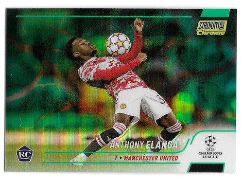 #48 Anthony Elanga (Manchester United) - GREEN & YELLOW ELECTRIC CHARGE PARALLEL 023/125 - Topps Stadium Club UEFA Champions League 2021/22