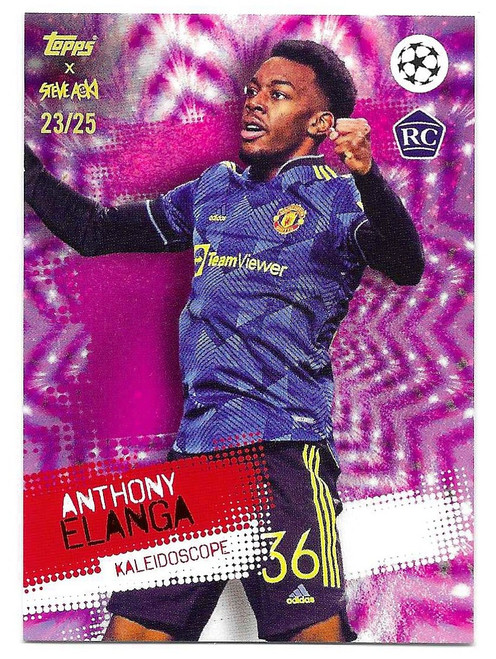 Kaleidoscope - Anthony Elanga (Manchester United) - PURPLE PARALLEL 23/25 - Topps Football Festival by Steve Aoki 2021/22