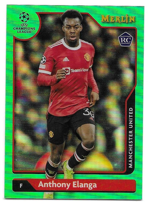 #143 Anthony Elanga (Manchester United) - GREEN PARALLEL 70/99 - Topps Merlin Chrome 2021/22