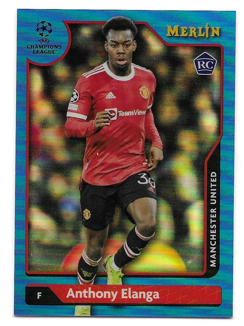 #143 Anthony Elanga (Manchester United) - BLUE PARALLEL 46/75 - Topps Merlin Chrome 2021/22