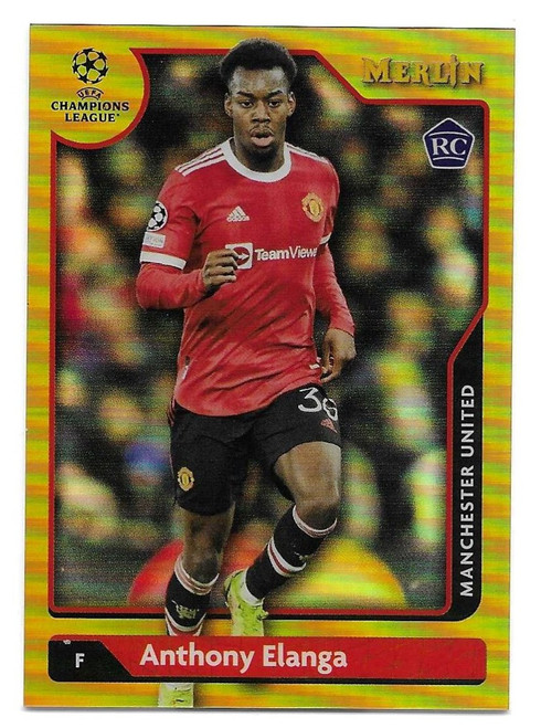 #143 Anthony Elanga (Manchester United) - GOLD PARALLEL 35/50 - Topps Merlin Chrome 2021/22
