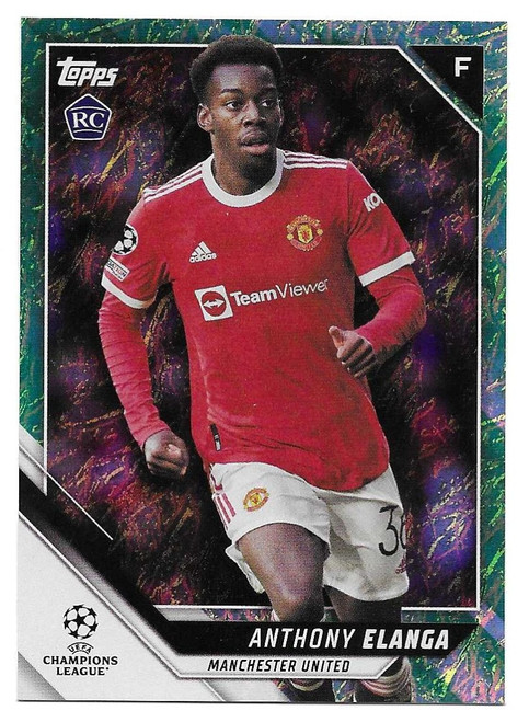 #154 Anthony Elanga (Manchester United) - Topps Jade Edition UEFA Champions League 2021/22