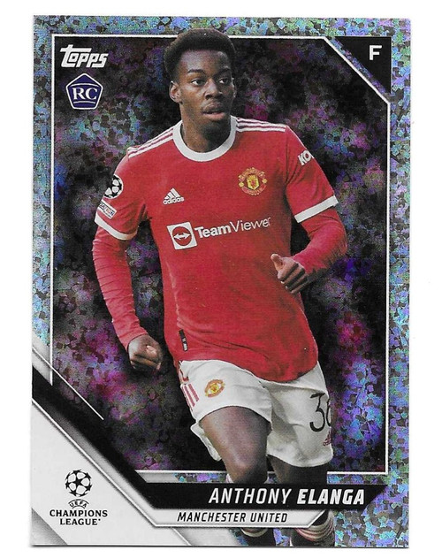 #154 Anthony Elanga (Manchester United) - SPECKLE PARALLEL - Topps Flagship 2021/22 (Champions League)
