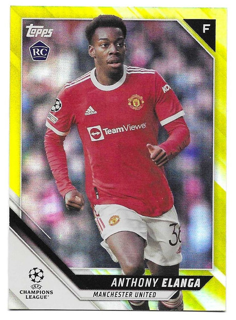 #154 Anthony Elanga (Manchester United) - YELLOW PARALLEL 209/250 - Topps Flagship 2021/22 (Champions League)