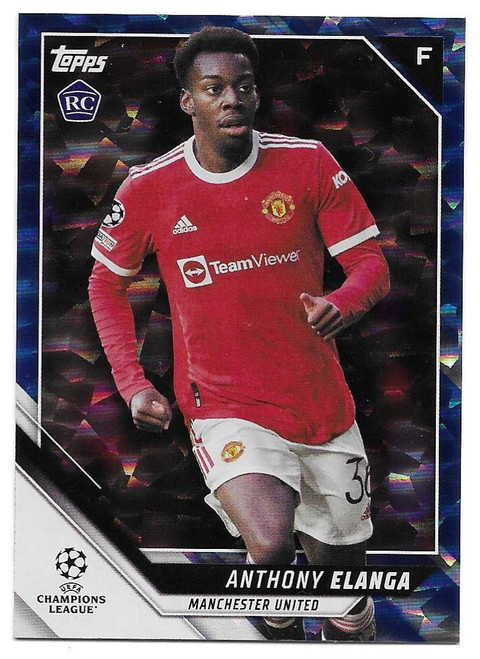#154 Anthony Elanga (Manchester United) - ICY BLUE PARALLEL 45/99 - Topps Flagship 2021/22 (Champions League)