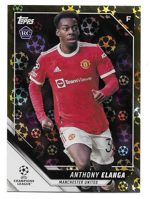 #154 Anthony Elanga (Manchester United) - GOLD STARBALL PARALLEL 48/50 - Topps Flagship 2021/22 (Champions League)