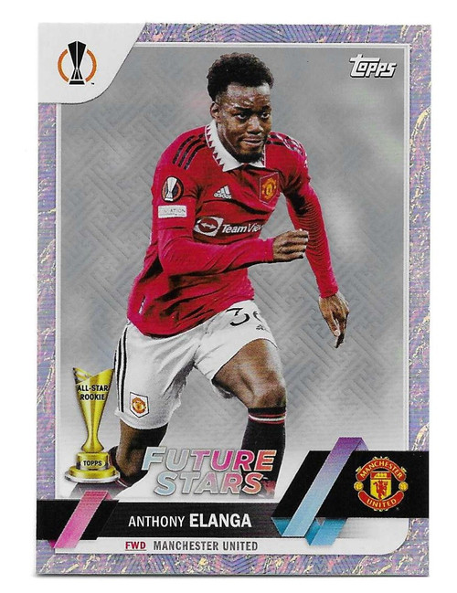 #169 Anthony Elanga (Manchester United) - YEAR OF THE RABBIT PARALLEL 29/99 - Topps UEFA Club Competitions Jade Edition 2022/23