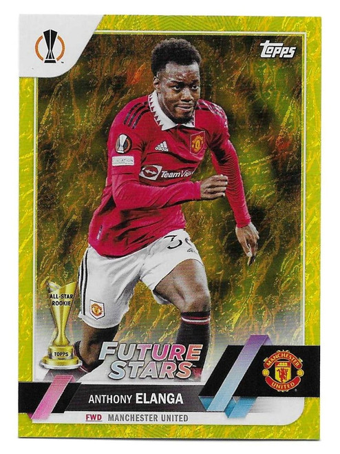 #169 Anthony Elanga (Manchester United) - YELLOW JADE PARALLEL 13/50 - Topps UEFA Club Competitions Jade Edition 2022/23