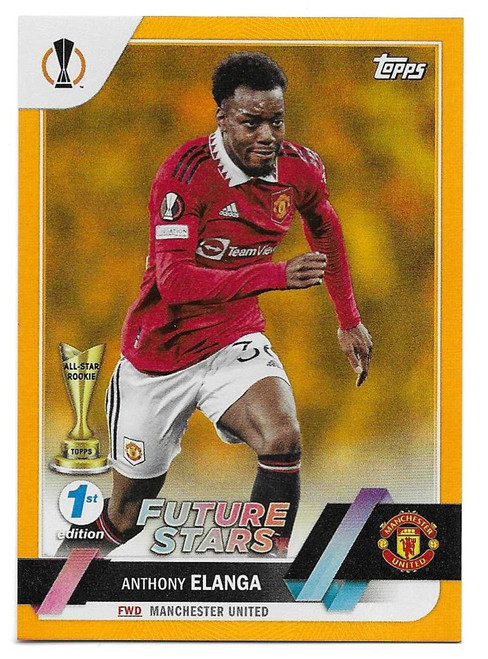 #169 Anthony Elanga (Manchester United) - ORANGE PARALLEL 16/25 - Topps UEFA Club Competitions 1st Edition 2022/23