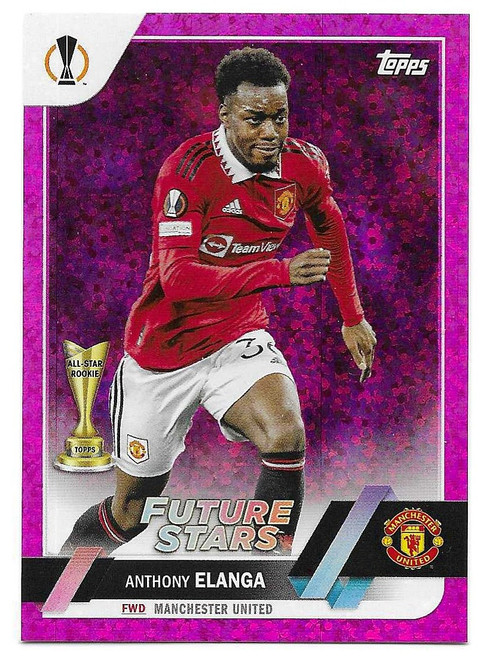 #169 Anthony Elanga (Manchester United) - PINK SPARKLE PARALLEL - Topps UEFA Club Competitions Flagship 2022/23