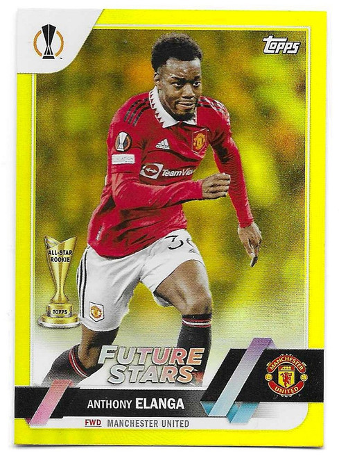 #169 Anthony Elanga (Manchester United) - YELLOW PARALLEL 007/299 - Topps UEFA Club Competitions Flagship 2022/23