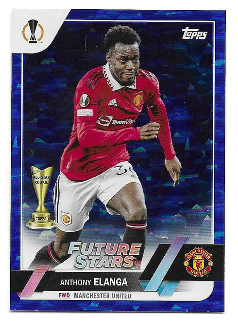#169 Anthony Elanga (Manchester United) - ICY BLUE PARALLEL 84/99 - Topps UEFA Club Competitions Flagship 2022/23