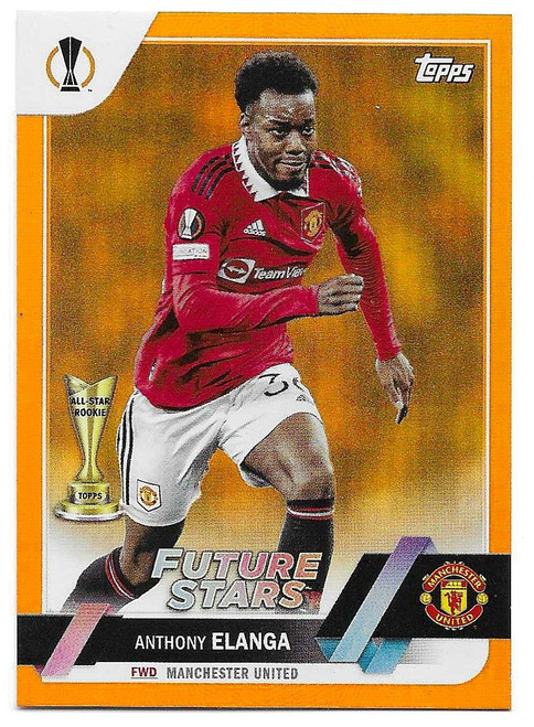 #169 Anthony Elanga (Manchester United) - ORANGE PARALLEL 21/25 - Topps UEFA Club Competitions Flagship 2022/23