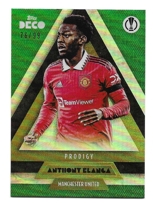 Anthony Elanga (Manchester United) - GREEN PARALLEL 76/99 (Prodigy) - Topps Deco UEFA Club Competitions 2022/23