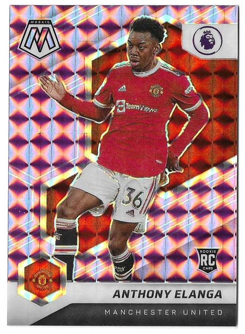 #145 Anthony Elanga (Manchester United) - PURPLE PARALLEL 28/49 - Panini Mosaic Premier League 2021/22
