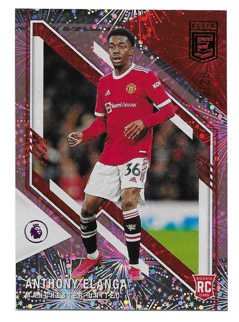 #109 Anthony Elanga (Manchester United) - PINK FIREWORKS PARALLEL 03/20 - Panini Donruss Elite Premier League 2021/22