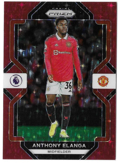 #87 Anthony Elanga (Manchester United) - RED STARS PARALLEL 03/15 - Panini Prizm Premier League 2022/23