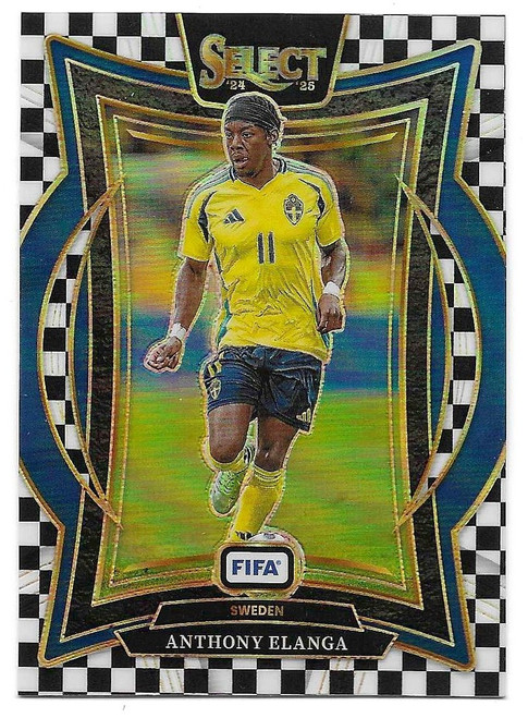 #93 Anthony Elanga (Sweden) - CHECKERBOARD PARALLEL - Panini Select FIFA Soccer 2024/25
