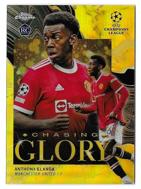CHASING GLORY - CG-11 - Anthony Elanga (Manchester United) - GOLD PARALLEL 02/50 - Topps Chrome UEFA Champions League 2021/22