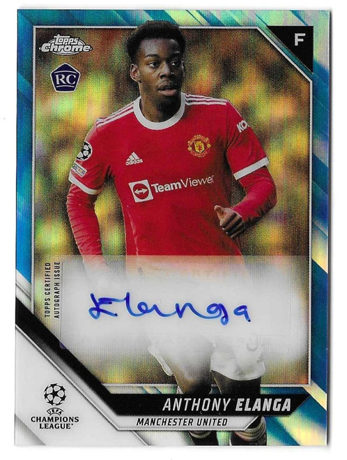 CA-AE - Anthony Elanga (Manchester United) - AUTOGRAPH CARD - BLUE PARALLEL 019/150 - Topps Chrome UEFA Champions League 2021/22