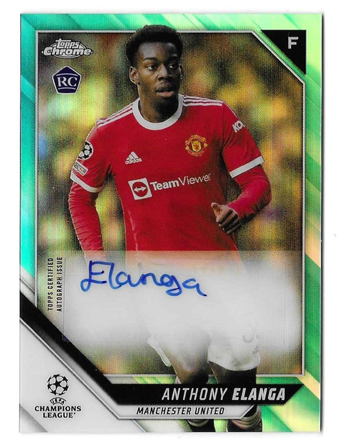 CA-AE - Anthony Elanga (Manchester United) - AUTOGRAPH CARD - AQUA PARALLEL 105/199 - Topps Chrome UEFA Champions League 2021/22