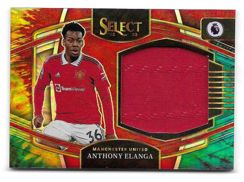 JS-AEL - Anthony Elanga (Manchester United) - JUMBO SWATCHES (Tie-Dye Parallel 16/25) - Panini Select Premier League 2022/23